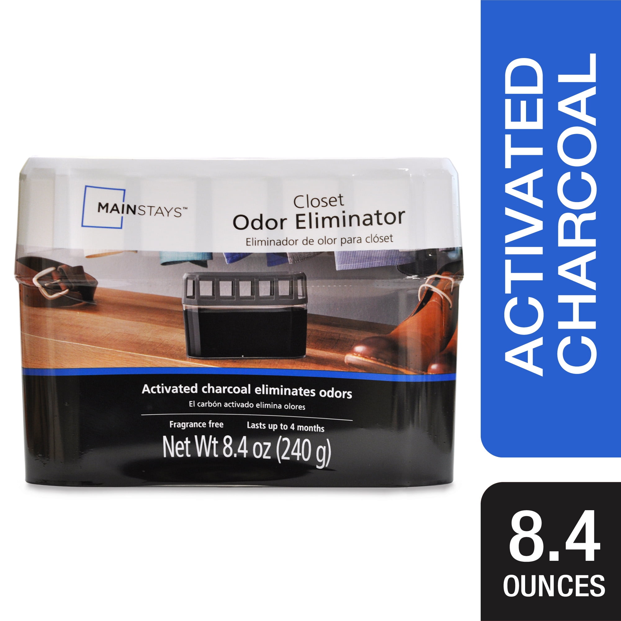 Mainstays Closet Odor Eliminator with Activated Charcoal, Fragrance Free, 8.4 Oz