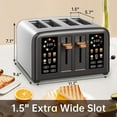 thumbnail image 4 of 4 Slice Toaster Touch Screen Long Slot, Touch Screen for Dual Control, 7 Shade Settings,1.5'' Extra Wide Long Slots,1800W,Grey, 4 of 7