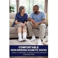 thumbnail image 6 of GERVRA Diabetic Socks for Men and Women – 3 Pack Non-Binding Extra Wide Top, Cotton Blend Crew Socks for Swollen Feet (13-15, Gray), 6 of 7