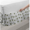 thumbnail image 2 of Entomology Bed Skirt, Print of Bumblebee Buzzing Around Orchids, Elastic Bedskirt Dust Ruffle Wrap Around for Bedding Decor, 4 Sizes, Yellow Charcoal Grey, by Ambesonne, 2 of 2
