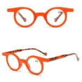 thumbnail image 4 of 4 Pairs of Women Orange Small Round Reading Glasses 3.00 Men Retro Personalized Spring Hinges Candy Color Presbyopic Glasses +3.00, 4 of 5