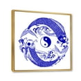 thumbnail image 3 of Designart 'Blue Chinoiserie Koi Fish II' Traditional Framed Canvas Wall Art Print, 3 of 5