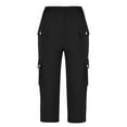 thumbnail image 4 of AherBiu Cargo Capri Pants for Women High Waisted Straight Leg Juniors Hiking Capris with Multi Pockets Streetwear, 4 of 4
