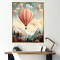 thumbnail image 2 of Designart "Classic Charm Of Hot Air Balloon" Hot Air Balloon Floater Framed Canvas Wall Art, 2 of 5