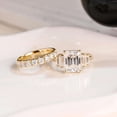 thumbnail image 4 of vylahjewellery Emerald Cut Engagement Anniversary Ring 14K Vermeil Yellow Gold Proposal Ring for Her Half Eternity Band with Baguette Side Stones Wedding Bridal Ring Set, 4 of 9