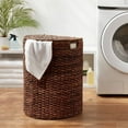 Woven Abaca Lidded Halfmoon Hamper Brown - Brightroom - Walmart.com