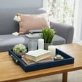 thumbnail image 4 of Decorative Serving Tray-Faux Leather Navy Shagreen Square with Gold Handles 18.11in. X 18.11in. X 1.96in. Polyurethane, 4 of 4
