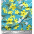 thumbnail image 3 of Soimoi Cotton Poplin Fabric Leaves & Yellow Flower Watercolor Print Fabric by Yard 56 Inch Wide, 3 of 3