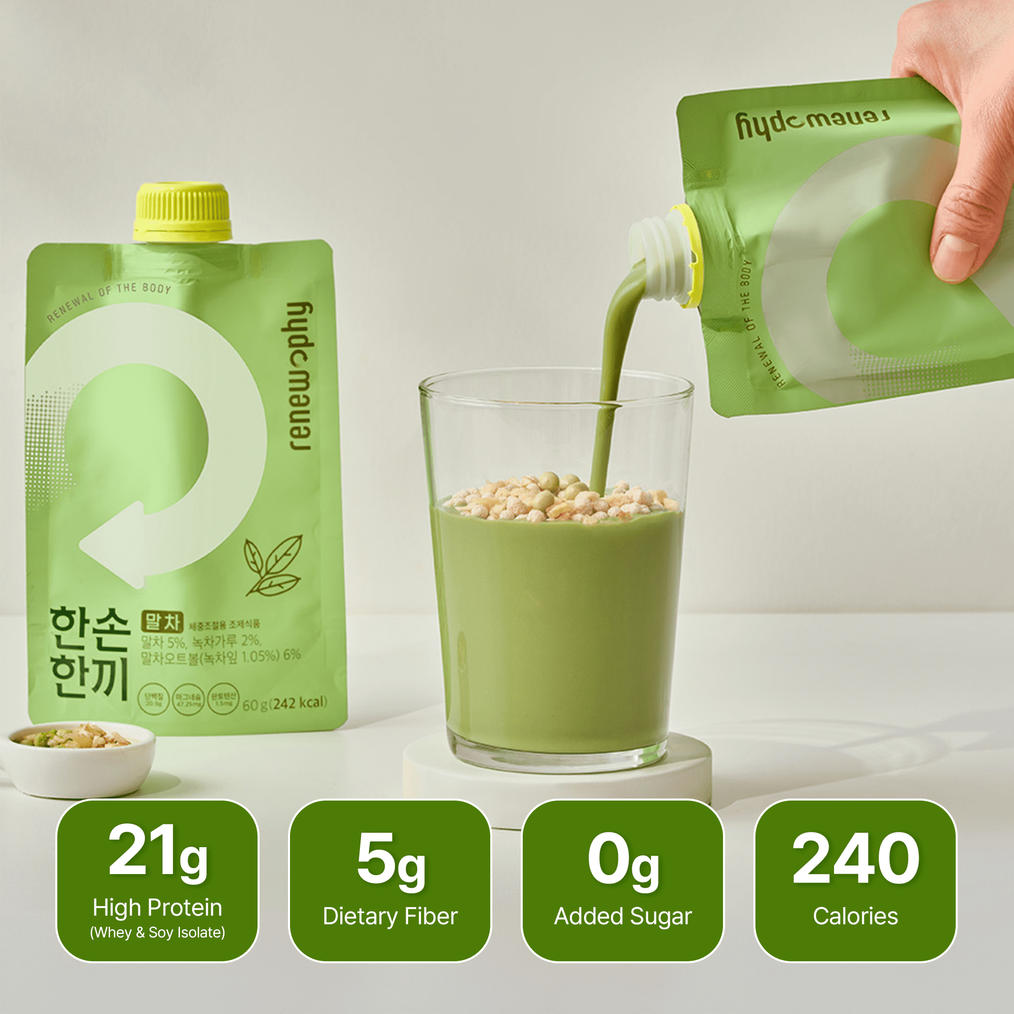 RENEWPHY GRABMEAL Protein Shake Mix, Korean Misugaru Multi-Grain