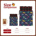 thumbnail image 3 of Rocae Dinosaur Flowers Print Christmas Drawstring Linen Gift Bag with Drawstrings Treat Bag Goody Present Bags for Christmas Party Favor, 3 of 8