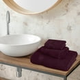 thumbnail image 4 of MALLONI HOME Ultra Soft 3 Pack Cotton Towel Set, Contains a Bath Towel 28x55 inch, a Hand Towel 16x24 inch & a Wash Coth 12x12 inch, Ideal Everyday use, Compact & Lightweight - Burgundy, 4 of 6