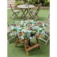 thumbnail image 3 of Saint Patrick's Day Outdoor Tablecloth - 60 Inch Round Dining Table Cover, Gnomes Hat Boot Clovers Blue Stripes Waterproof Outdoor Table Cloth with Umbrella Hole & Zipper for Picnic/Patio/Party, 3 of 7