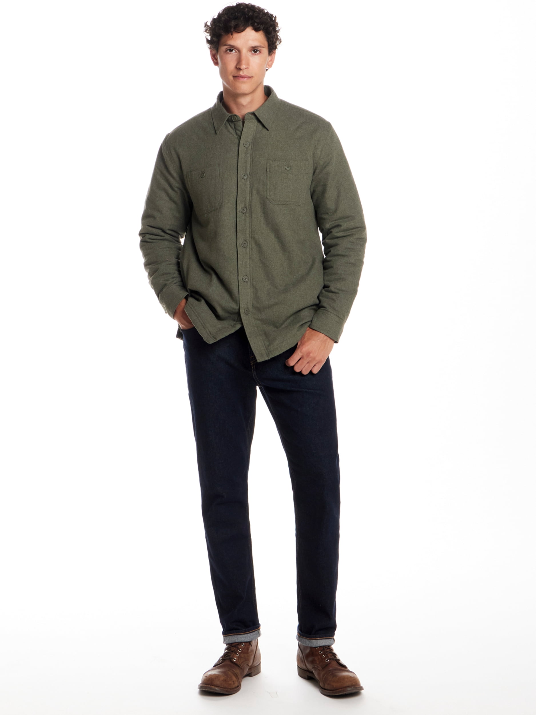 Frontier Threads Men's Sherpa-Lined Solid Shirt Jacket