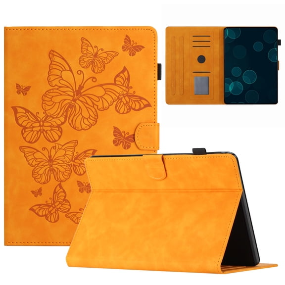 TECH CIRCLE Case for Amazon Kindle (11th Generation) 2022 Release 6" - Magnetic Folio Cute Slim Case with Auto Sleep Wake /Card Holder, Lightweight Leather e-Reader Book Cover (Butterfly Yellow)