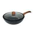 thumbnail image 3 of Westinghouse Wok Antiadherente de Mármol Negro Madera 30cm WCCW0085030MBB negro, 3 of 9