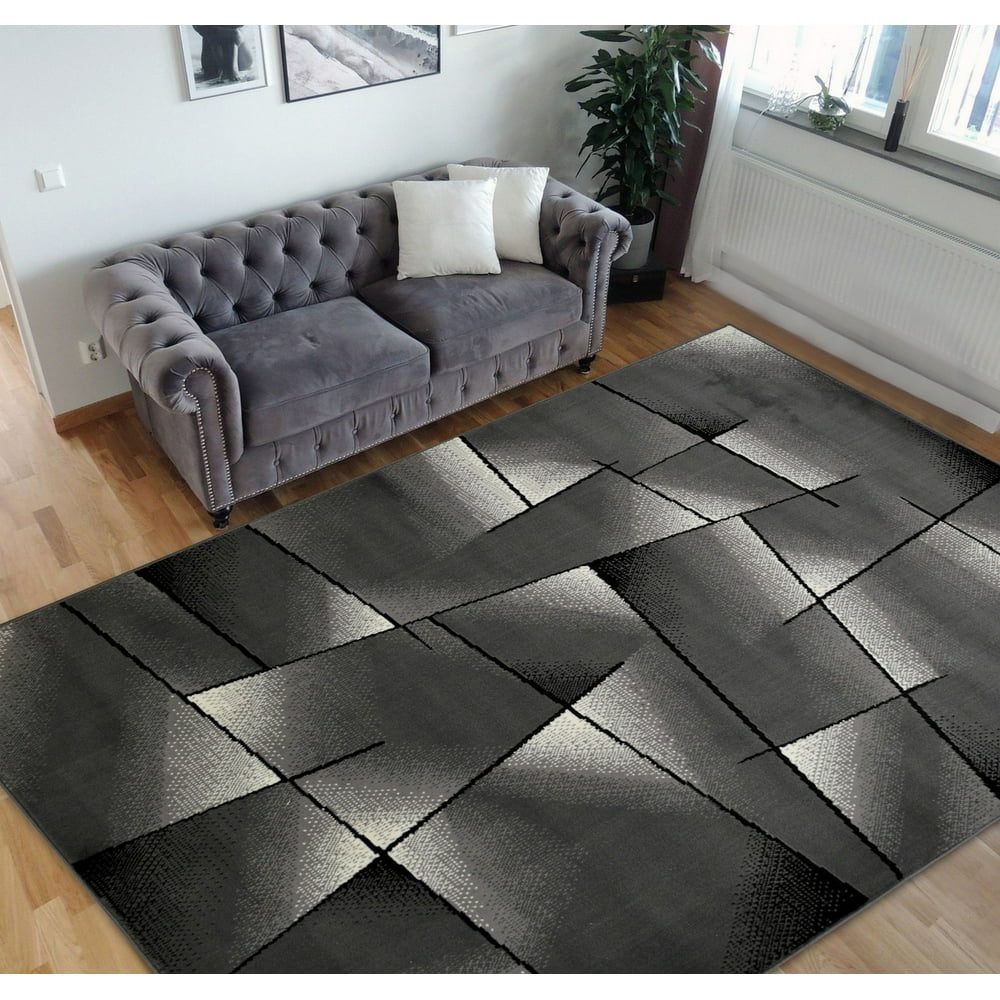 HR Triangle Pattern Area Rug 5x7 [5'.2" x 7'.1"] Geometric Contemporary