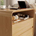 thumbnail image 5 of Nightstand Set of 2, Wood Nightstand, Bed Side Table Set of 2 with Charging Station, 2 Drawers Nightstand Set, Nature, 5 of 7