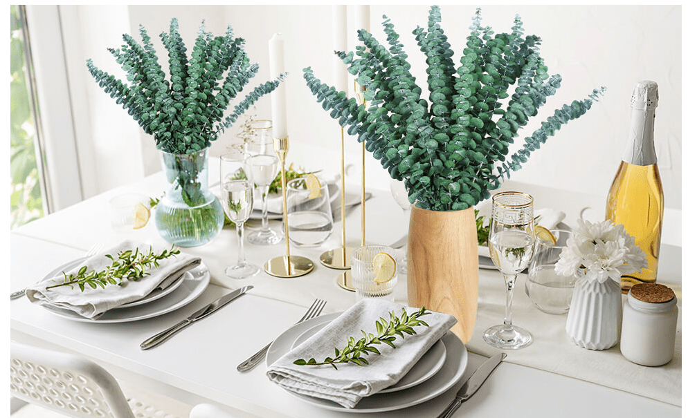 20 PCS Dried Eucalyptus Stems for Shower - 17" Dried Plant for Eucalyptus for Shower, Fresh Eucalyptus Branches Leaves Greenery Hanging, Flowers Arrangement, Home Wedding Decor Home Spa,Green