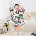 thumbnail image 6 of FORMRS Wearable Blanket Hoodie with Sleeves for Kids Cozy Flannel Sweatshirt, Red Abstract Geometric, 6 of 7