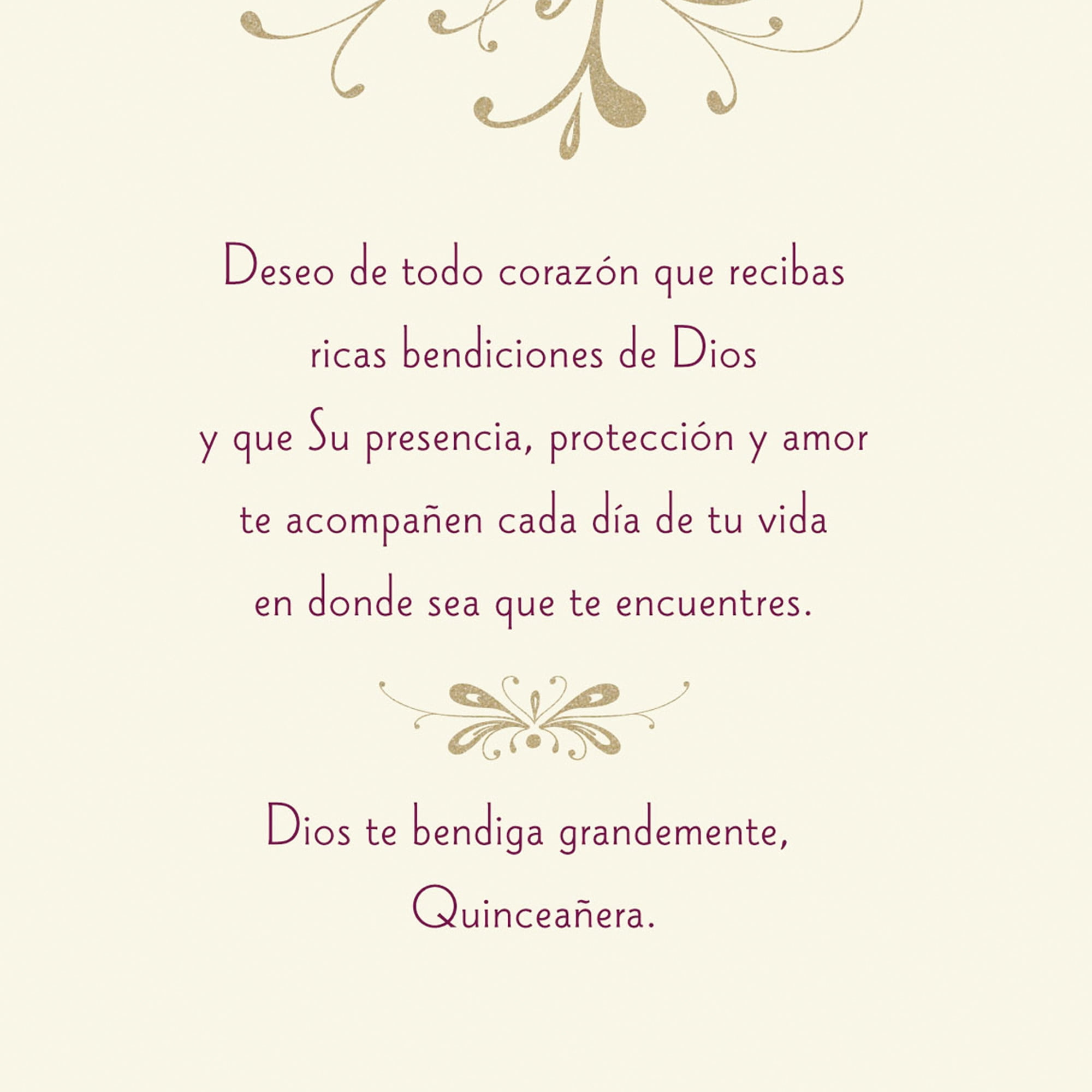 Hallmark VIDA Spanish-Language Quinceañera Card (God's Sweetest Blessings)