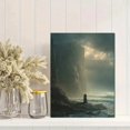 thumbnail image 2 of Couple Embrace Coastal Cliff Watercolor Canvas Print Decor, 2 of 8