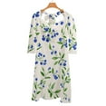 thumbnail image 6 of Blueberries Cream Background Floral Print Dress Summer Dresses Woman Street Style Big Size Casual Dress, 6 of 9