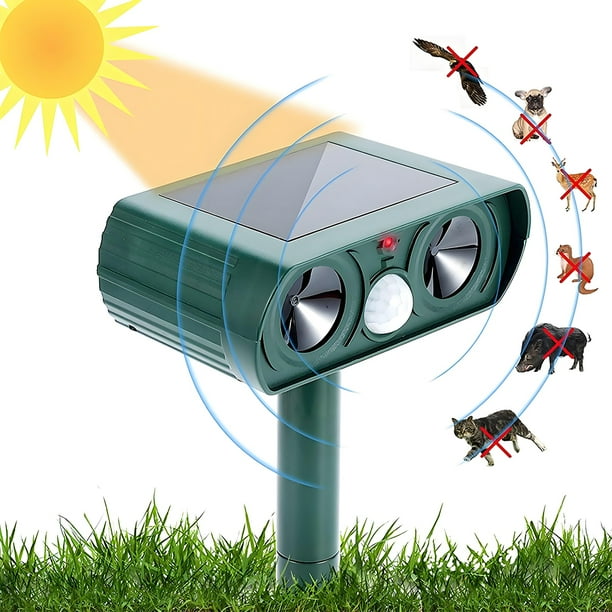 Likrtyny Repelente Solar Repelente Ultrasónico Impermeable para Y Gatos para Jardín Y Granja