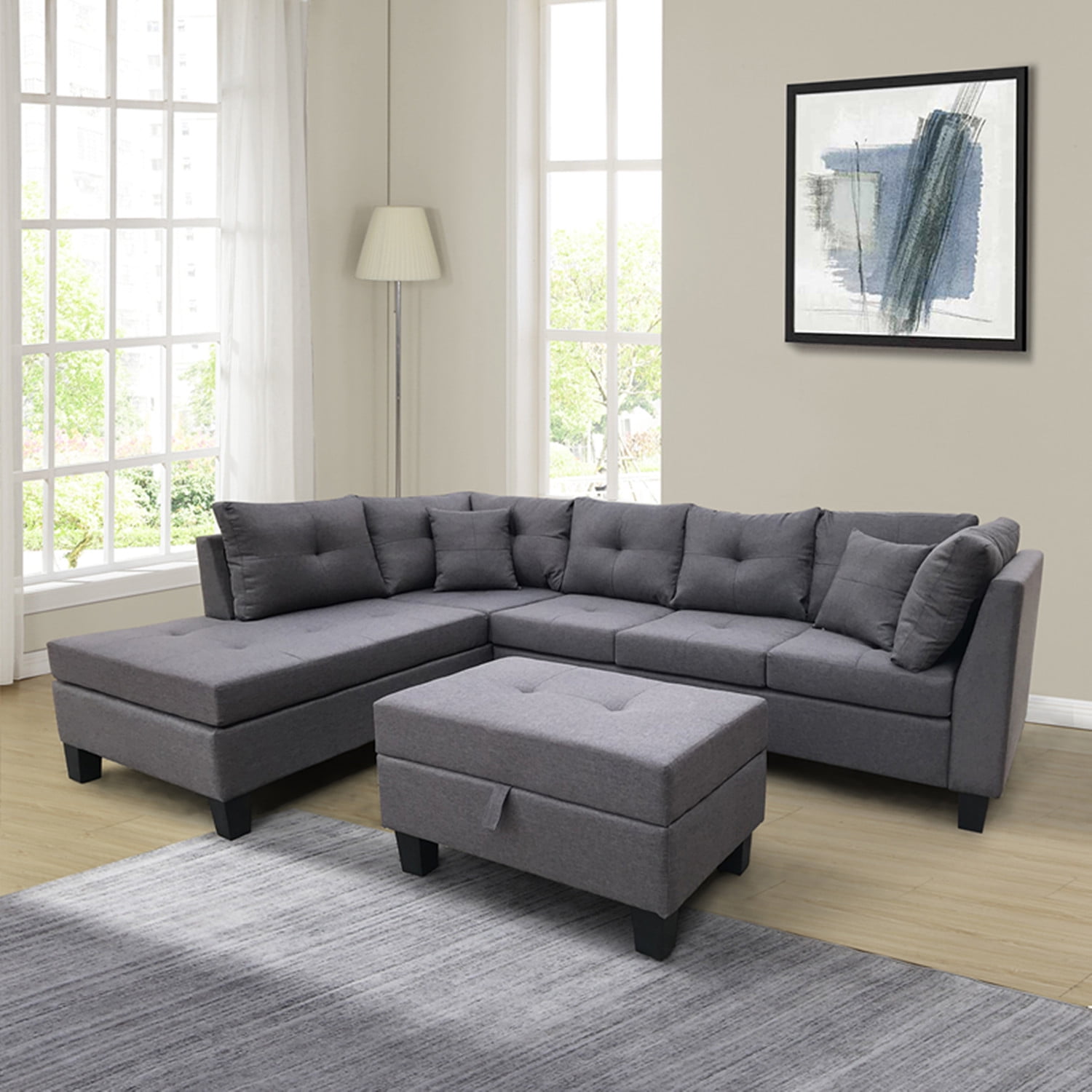 Sectional Sofa With Chaise Lounge And Ottoman Matttroy