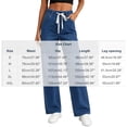thumbnail image 2 of Risckoth Women's Plus Size Drawstring Elastic Waist Jeans Straight Leg Loose Fit Side Pockets Solid Casual Long Pants S-2XL, 2 of 6
