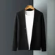 thumbnail image 3 of Ropa para hombre Suéter de punto negro con cuello en V Cárdigan liso para hombre Color sólido Talla grande Overfit Casual Estética antigua Meme Street X, 3 of 4
