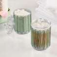 thumbnail image 5 of Stripes Pattern in Green with Lace Translucent Plastic Cans Storage Canisters with Lid Set of 2, 5 of 7