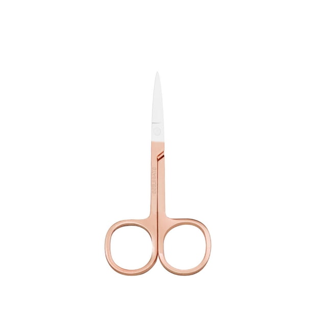 Vogacara Alicates para cutículas de uñas Tijeras de acero inoxidable Galvanoplastia Recortadora de cejas plantillas de cejas Pulverizar Oro Rosa Vogacara CE011500-09