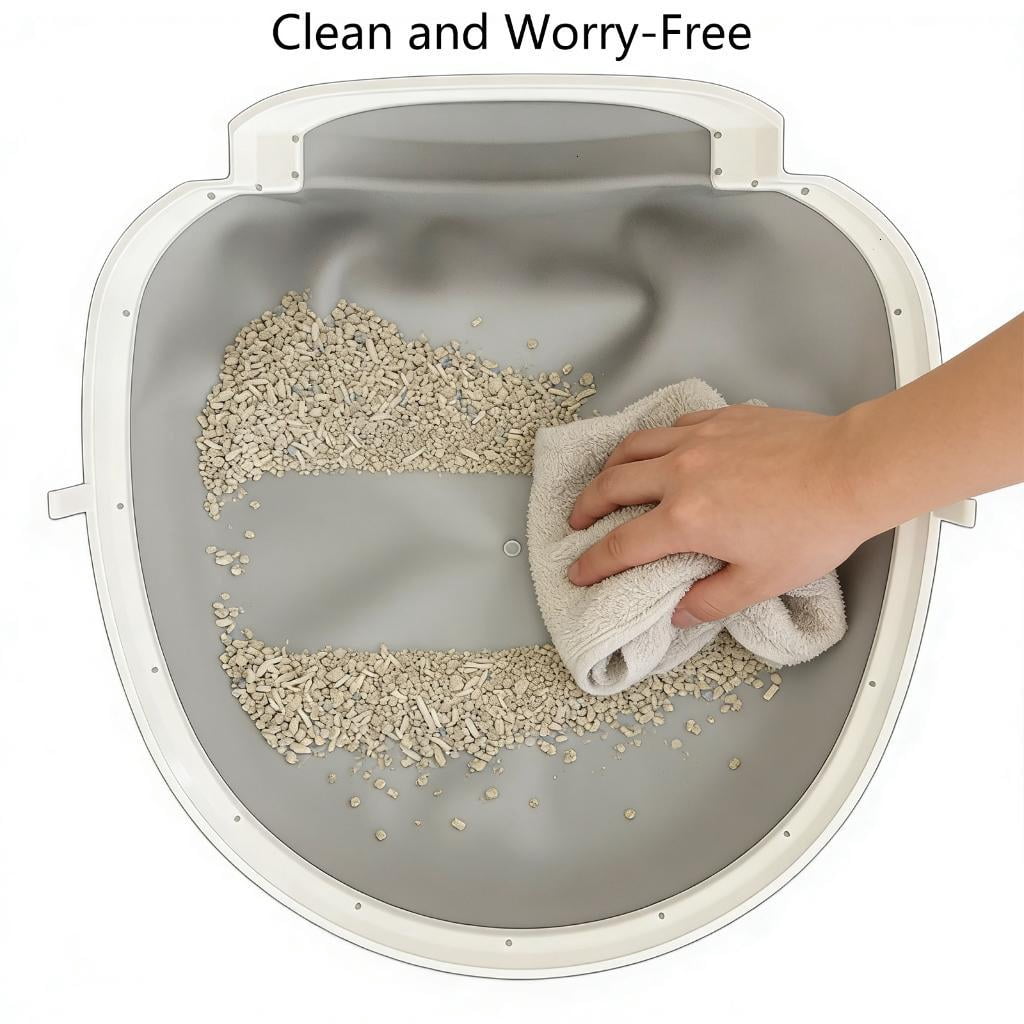 Osdhezcn Durable Silicones Mat for Automatic Cleaning Cats Litter Box Resistant to Scratch Bites Waterproof Bottom Pad Replacement