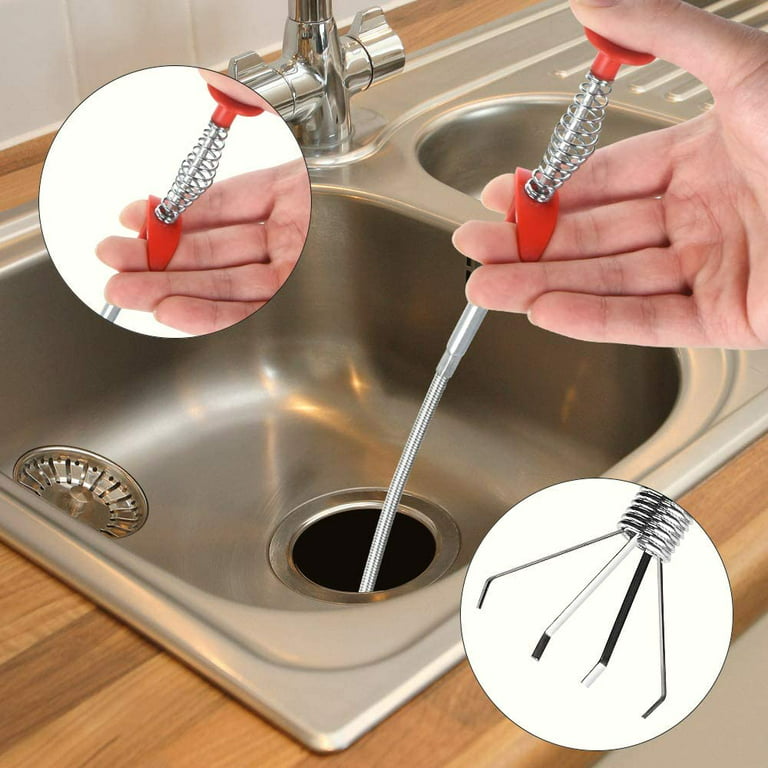 4 in 1 Drain Clog Remover tool , Snake Drain Cleaner snake drain auger,  used for sewer, sink snake toilet, kitchen sink, bathroom bathtub hair  remover