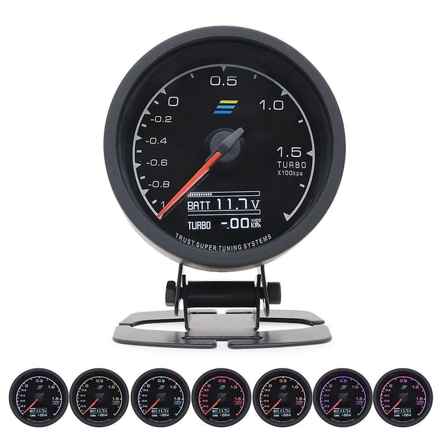 62mm 2.5 Inch 7 Color Car Greddi Lcd Digital Display Turbo Boost/water Temp/oil Temp/oil Pressure/volt/tachometer/vacuum Meter