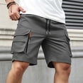 thumbnail image 3 of CIAKGIAF Shorts for Men Casual Workout Athletic Shorts,with Pockets Solid Color Dark Gray Shorts,Size M, 3 of 7