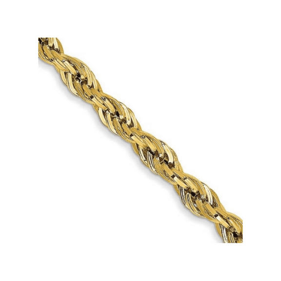 14K Yellow Gold Solid Rope Chain Necklace Diamond Cut Real Men Women Jewelry  6.0mm | 20 Inches | MADE IN ITALY