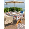thumbnail image 4 of Outdoor Tablecloth with Umbrella Hole and Zipper, Grey Red Christmas Rectangle Table Cloth 60x120 Inch Waterproof Tablecloth, Santa Xmas Tree Snowflake Winter Picnic Table Cover for Patio Camping, 4 of 7