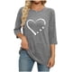 thumbnail image 4 of HongQid 3/4 Length Sleeve Womens Dressy Casual Tops Round Neck Tunic Shirts Summer Spring Fall Clothes, 4 of 5