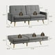thumbnail image 2 of 180 cm Sofá Cama Moderno, Futón con Respaldo Ajustable, Reposabrazos Extraíble para Mayor Longitud, 6 Patas de Madera, 2 Barras de Soporte de Metal, Sala de Estar, Gris Oscuro, 2 of 8