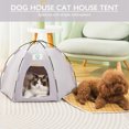 thumbnail image 3 of Tienda De Campaña Para Gatos Tienda de campaña para gatos, perrera transpirable para perros y gatos, casa para perros, suministros para mascotas (S) gris claro gris, 3 of 5