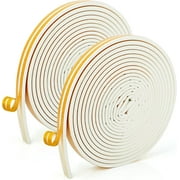 KissDate Weather Stripping, Self-adhisive Seal Strip for Doors and Windows Foamed by EPDM Weather Strip Door Soundproof Seal Strip for Insulation Gaps D-Type 66FT(20M)2 Pack (White)