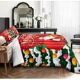 thumbnail image 3 of Move Over Christmas Bedding Set King 4 Pieces Red Santa Claus and Christmas Tree Pattern Xmas Bedding Comforter Set with 1 Cushion Cover, 3 of 8