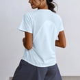 thumbnail image 4 of hoksml Women's V-Neck Short Sleeve Workout Shirt with Breathable Mesh Panels, Quick Dry Athletic Top for Running Yoga Gym, 4 of 6