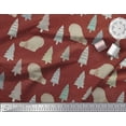 thumbnail image 3 of Soimoi Red Poly Georgette Fabric Bear & Tree Christmas Print Fabric by the Yard 52 Inch Wide, 3 of 3