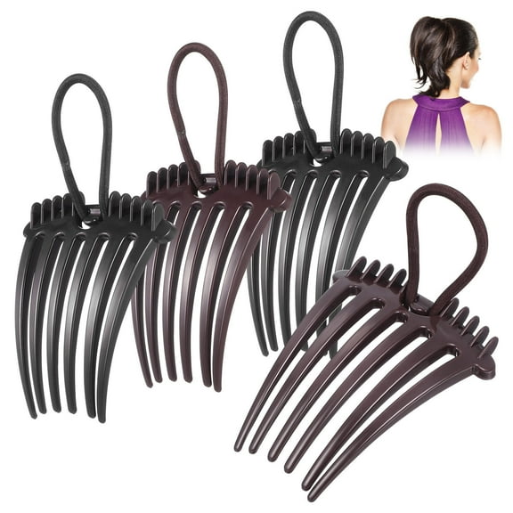 Mobestech Ponytail Accessories Insert Comb for Decor Adds Volume and Bounce 4Pcs