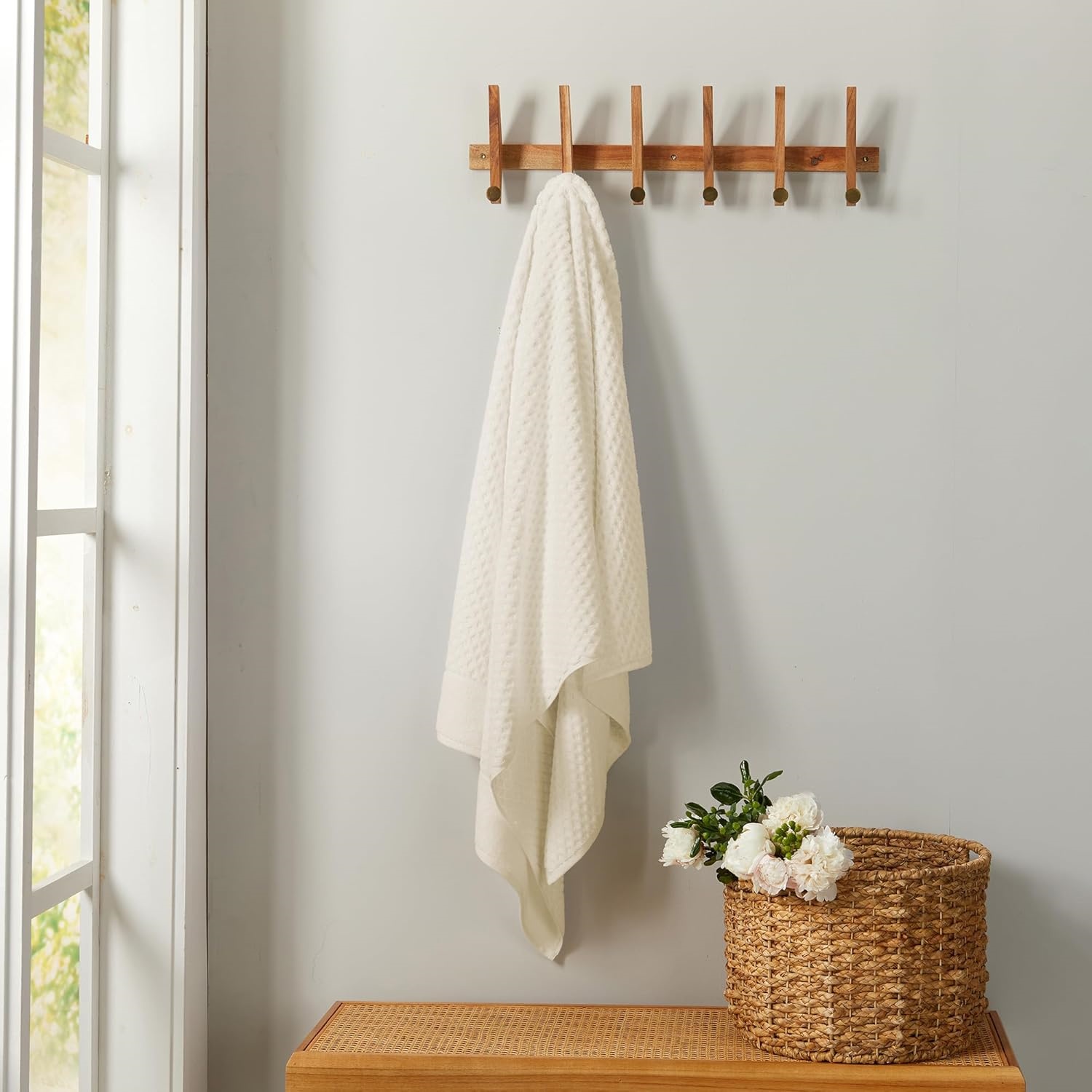 Hand Towels -   Cotton 6 Pack 26x16 Hand Towel Set - Absorbent, Durable, Quick-Dry Towels for Bathroom (Oatmeal)