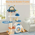thumbnail image 6 of Gymax Space Theme Cat Tree w/ Sisal Covered Scratching Posts UFO-shaped Top Perch, 6 of 10