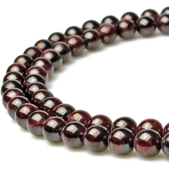 Nvzi-a Natural Stone Beads Garnet Round Loose Beads for Jewelry Making DIY Bracelet Necklace (4mm)