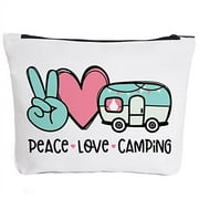 Fokongna Camper Accessories for .. Travel Trailers- Happy Camper .. -Campfire Makeup Bag Gifts .. for Camper Camp Retro .. Vintage Camping Camper Decorations .. for Inside-P